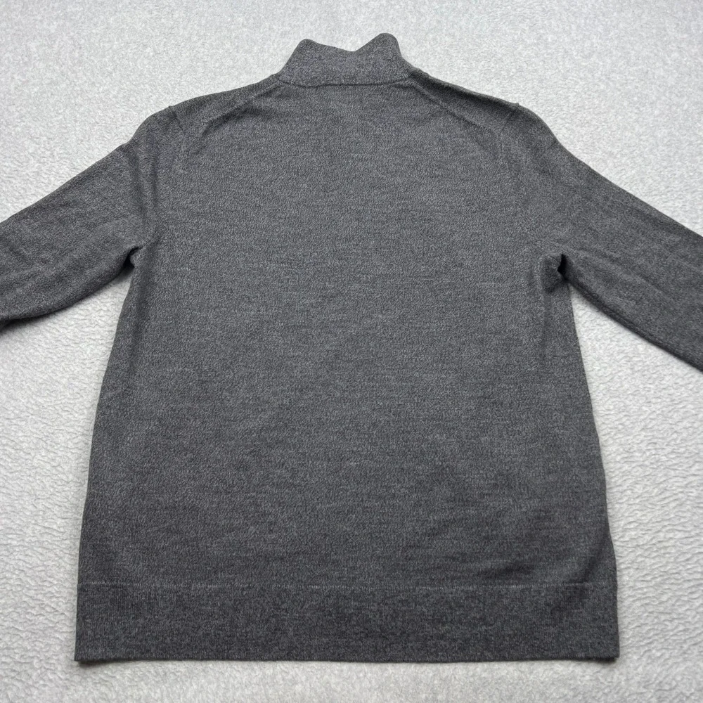 Banana Republic Cardigan Mens Large Charcoal 100% Merino Wool Full Zip Sweater